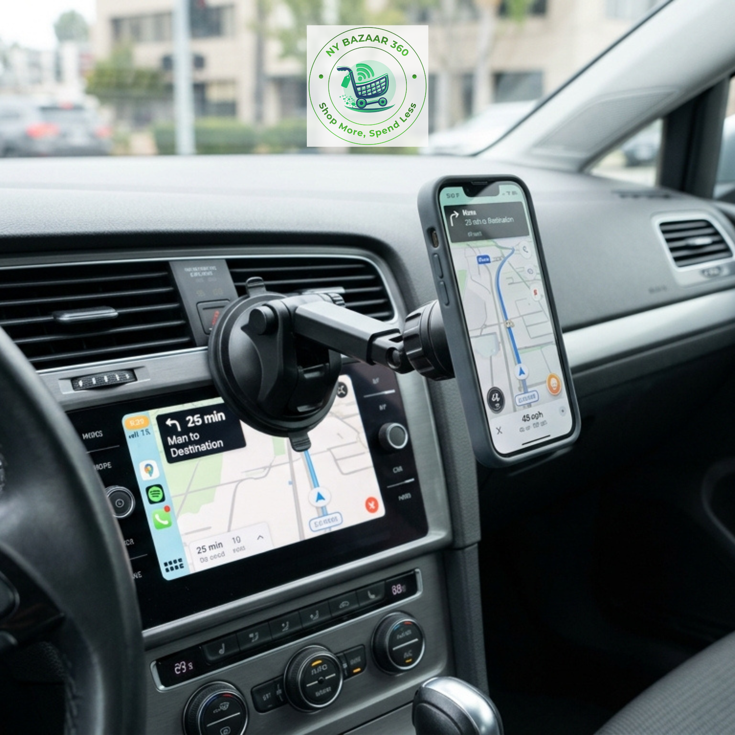 Vacuum Magnetic Car Phone Holder in Pakistan | 360° Mount Stand