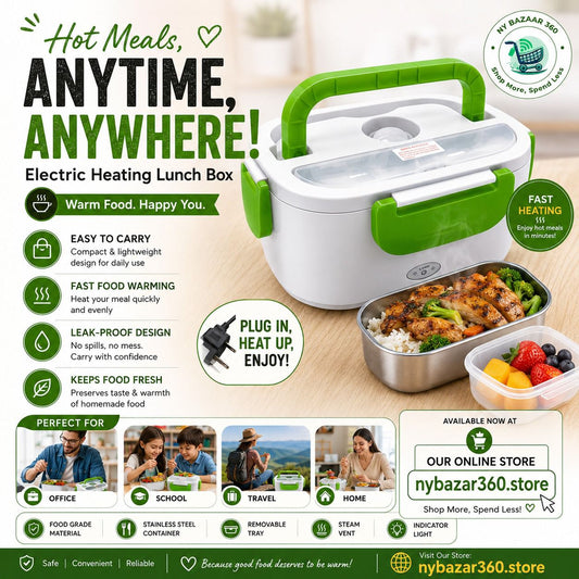 Electric Heating Lunch Box - Portable Food Warmer for Office & School