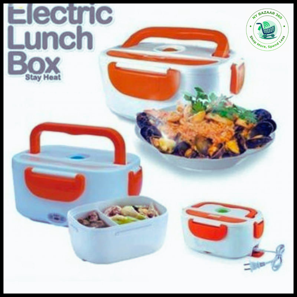 Red and Orange Color Electric Heating Lunch Boxes