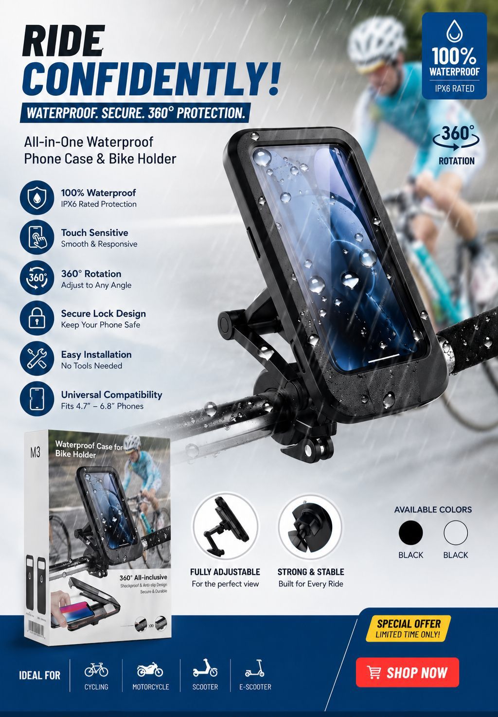 Waterproof Mobile Phone Case & Bike Holder Description